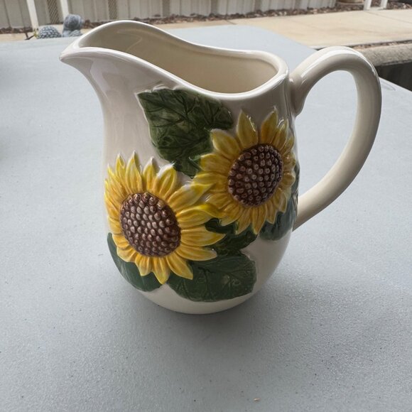 Vintage Otagiri Sunflower Pitcher Juice Or Creamer 5.5” Creative Collection - Picture 1 of 6